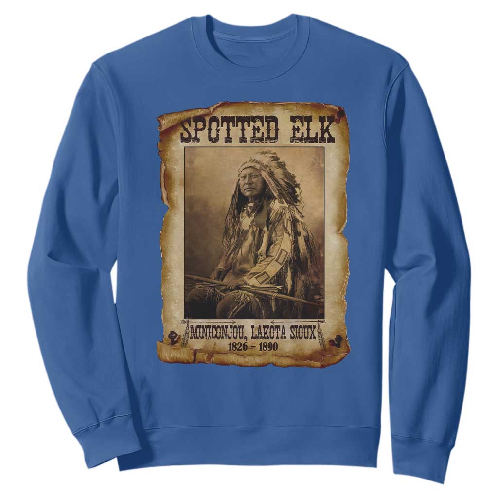Spotted Elk Sweatshirt Lakota Sioux Miniconjou Chief Native American History TS10 Royal Blue Print Your Wear