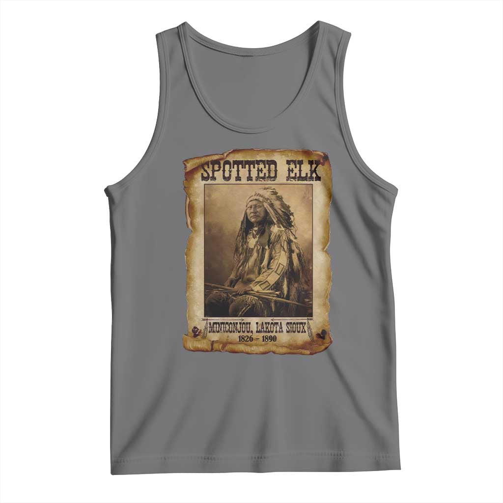 Spotted Elk Tank Top Lakota Sioux Miniconjou Chief Native American History TS10 Black Heather Print Your Wear