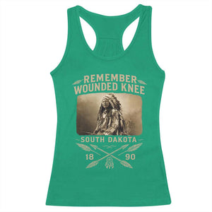 Remember Wounded Knee Racerback Tank Top Spotted Elk Lakota Sioux Native American History TS10 Irish Green Print Your Wear