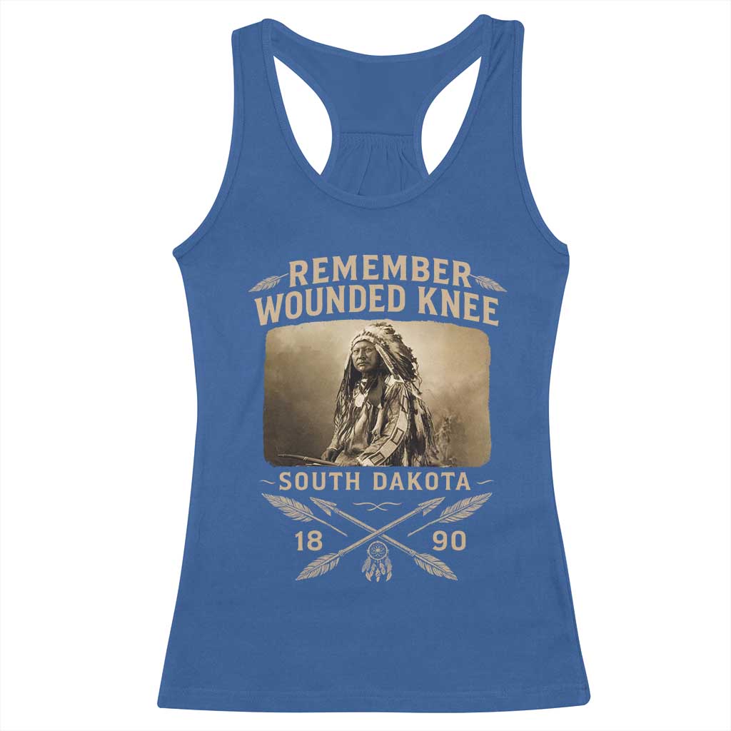 Remember Wounded Knee Racerback Tank Top Spotted Elk Lakota Sioux Native American History TS10 Royal Blue Print Your Wear