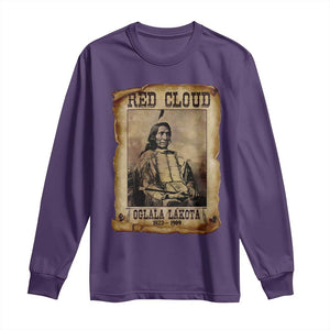 Red Cloud Long Sleeve Shirt Oglala Lakota Sioux Native American Chief Warrior History TS10 Purple Print Your Wear
