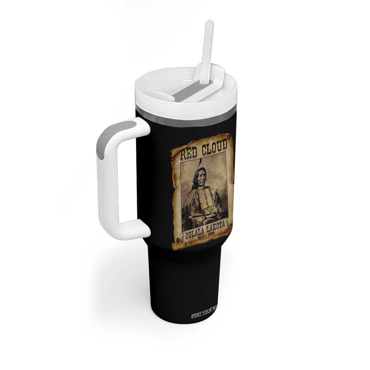 Red Cloud Tumbler With Handle Oglala Lakota Sioux Native American Chief Warrior History TS10 Print Your Wear