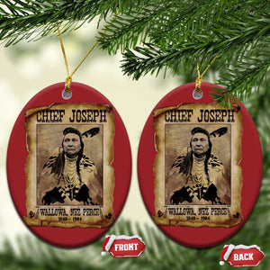 Chief Joseph Christmas Ornament Wallowa Nez Perce Native American Leader History TS10 Oval Red Print Your Wear