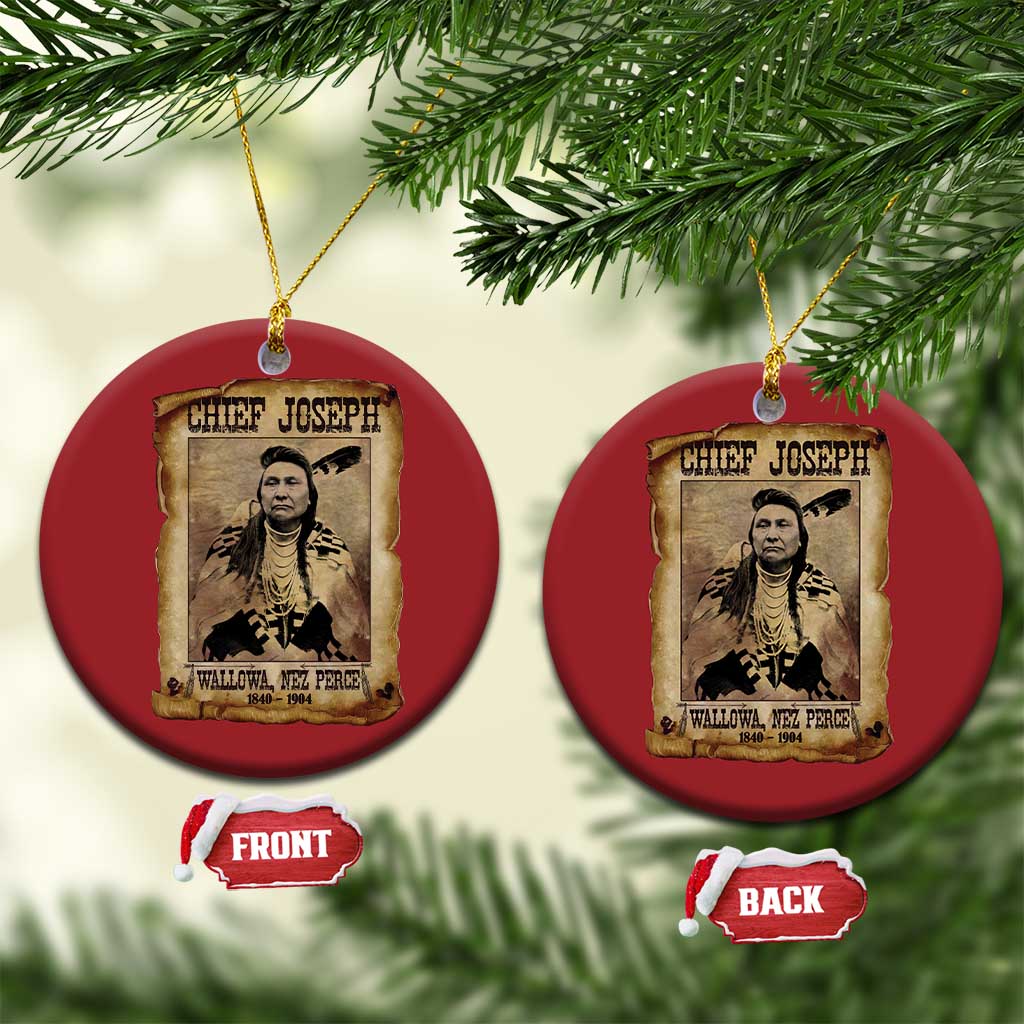 Chief Joseph Christmas Ornament Wallowa Nez Perce Native American Leader History TS10 Circle Red Print Your Wear