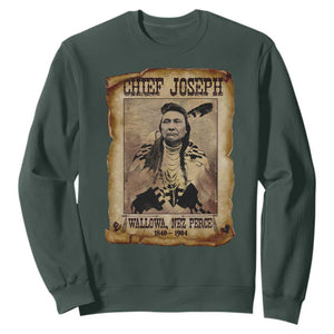 Chief Joseph Sweatshirt Wallowa Nez Perce Native American Leader History TS10 Dark Forest Green Print Your Wear