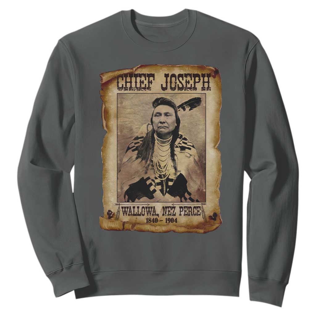 Chief Joseph Sweatshirt Wallowa Nez Perce Native American Leader History TS10 Dark Heather Print Your Wear
