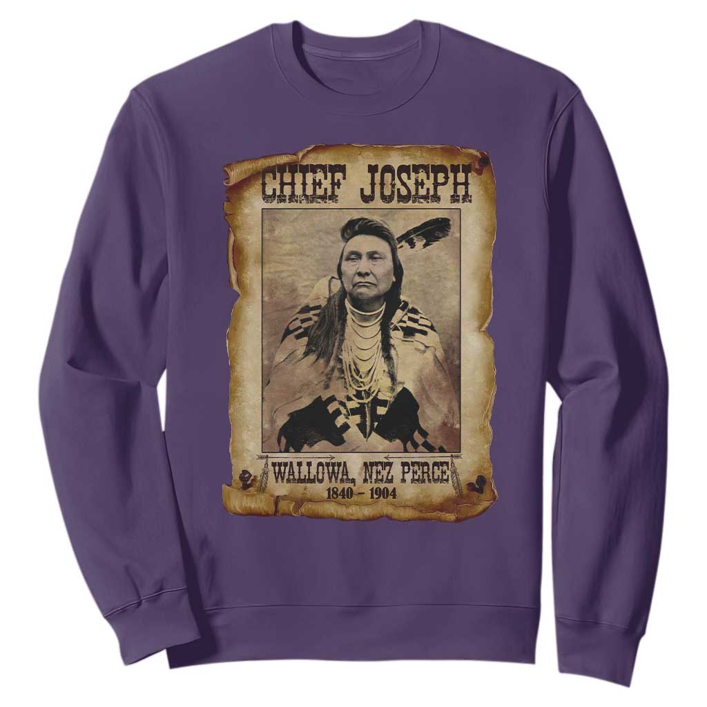 Chief Joseph Sweatshirt Wallowa Nez Perce Native American Leader History TS10 Purple Print Your Wear