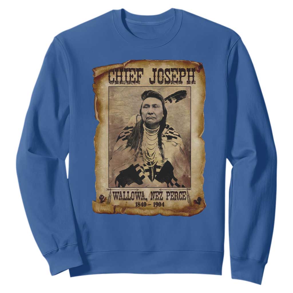 Chief Joseph Sweatshirt Wallowa Nez Perce Native American Leader History TS10 Royal Blue Print Your Wear