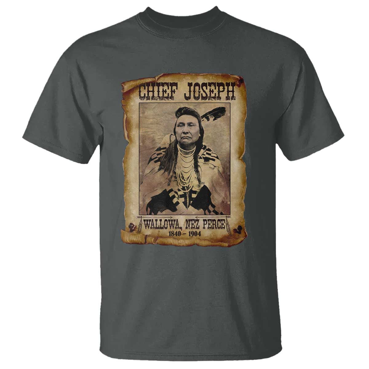 Chief Joseph T Shirt Wallowa Nez Perce Native American Leader History TS10 Dark Heather Print Your Wear