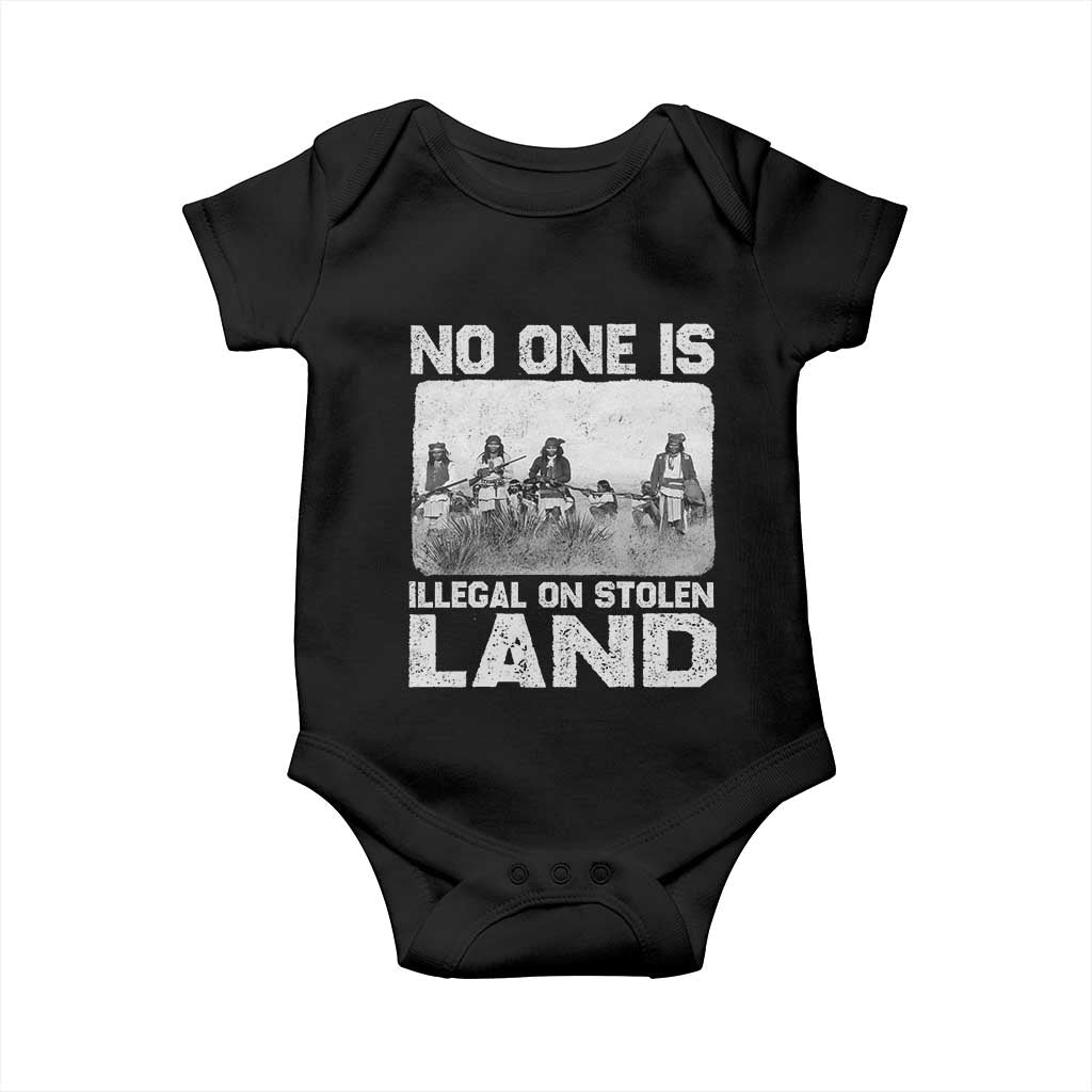 No One Is Illegal On Stolen Land Baby Onesie Native Tribe Indigenous People TS10 Black Print Your Wear