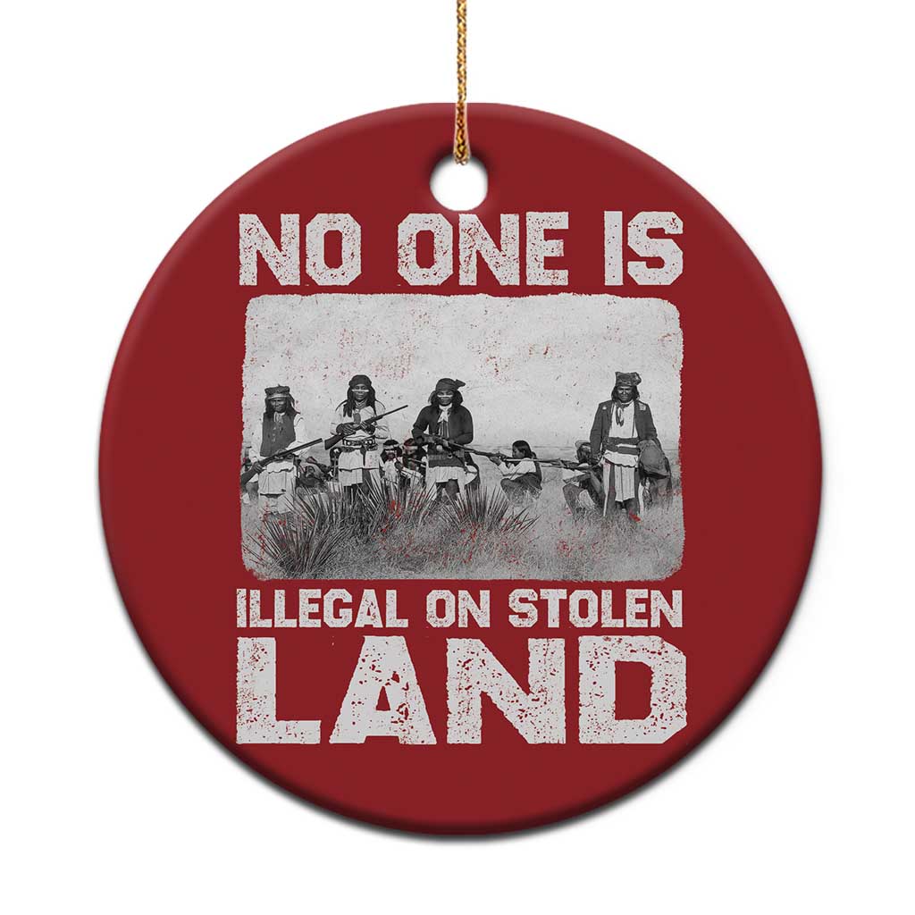 No One Is Illegal On Stolen Land Christmas Ornament Native Tribe Indigenous People TS10 Print Your Wear