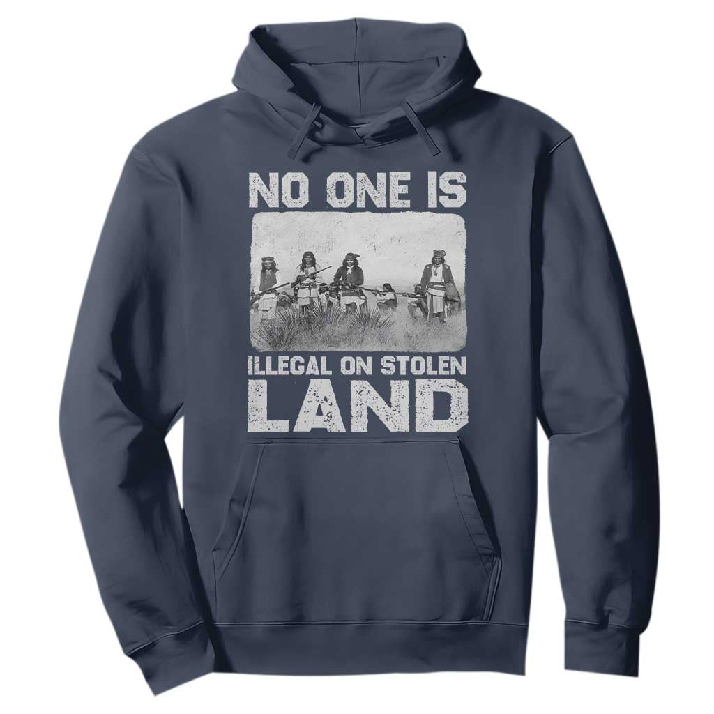 No One Is Illegal On Stolen Land Hoodie Native Tribe Indigenous People TS10 Navy Print Your Wear
