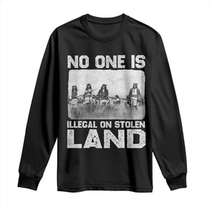 No One Is Illegal On Stolen Land Long Sleeve Shirt Native Tribe Indigenous People TS10 Black Print Your Wear