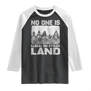 No One Is Illegal On Stolen Land Raglan Shirt Native Tribe Indigenous People TS10 Black White Print Your Wear
