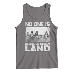 No One Is Illegal On Stolen Land Tank Top Native Tribe Indigenous People TS10 Deep Heather Print Your Wear