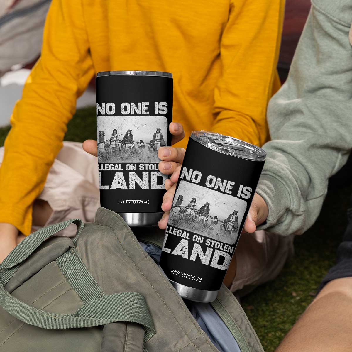 No One Is Illegal On Stolen Land Tumbler Cup Native Tribe Indigenous People TS10 Print Your Wear