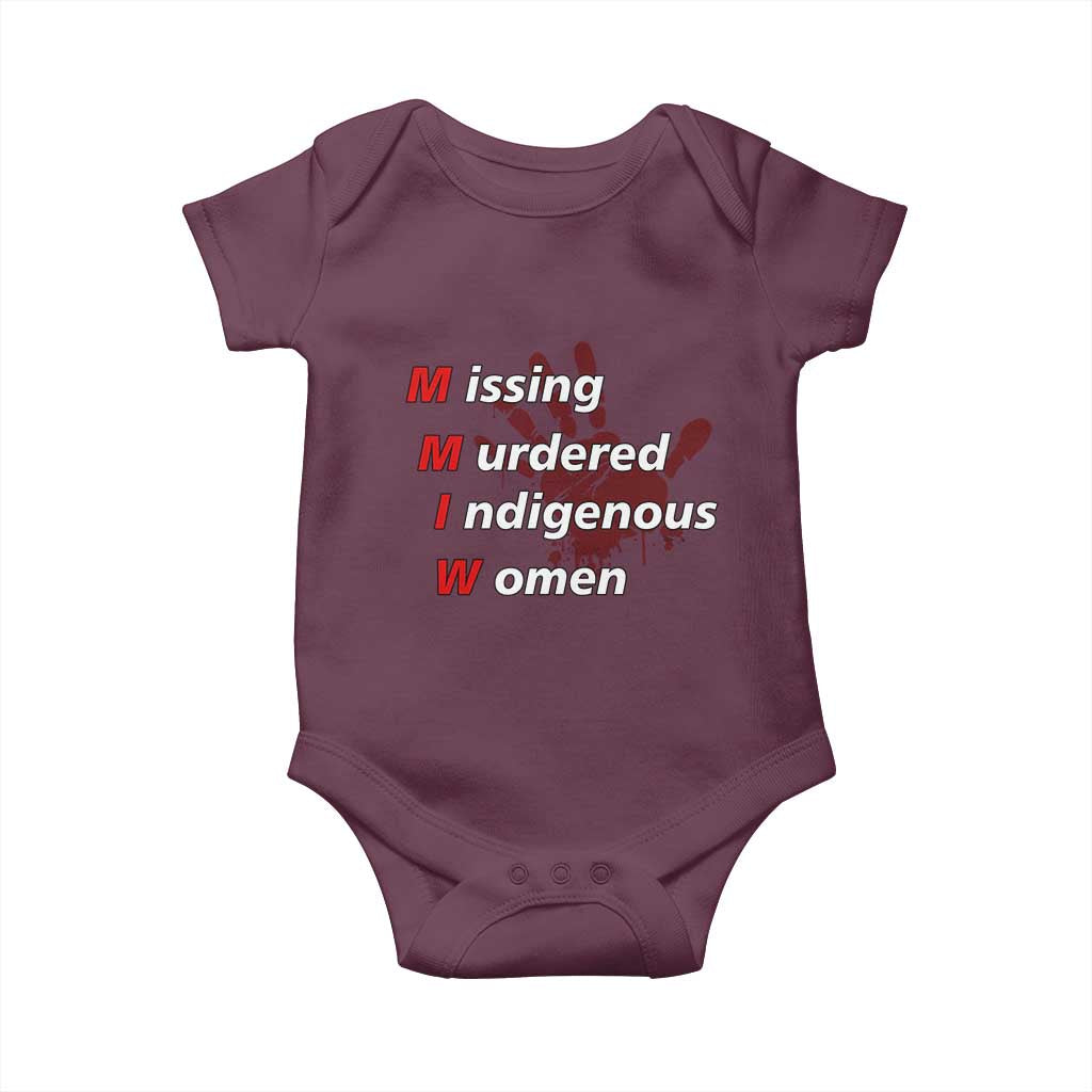 MMIW Baby Onesie Missing Murdered Indigenous Women Red Hand TS10 Maroon Print Your Wear