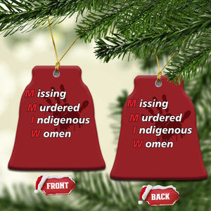 MMIW Christmas Ornament Missing Murdered Indigenous Women Red Hand TS10 Bell Flake Red Print Your Wear
