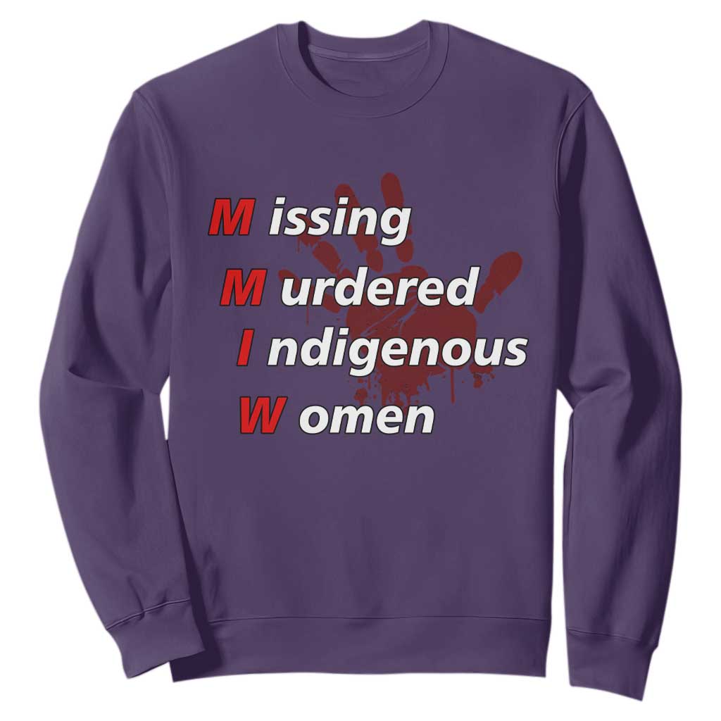MMIW Sweatshirt Missing Murdered Indigenous Women Red Hand TS10 Purple Print Your Wear