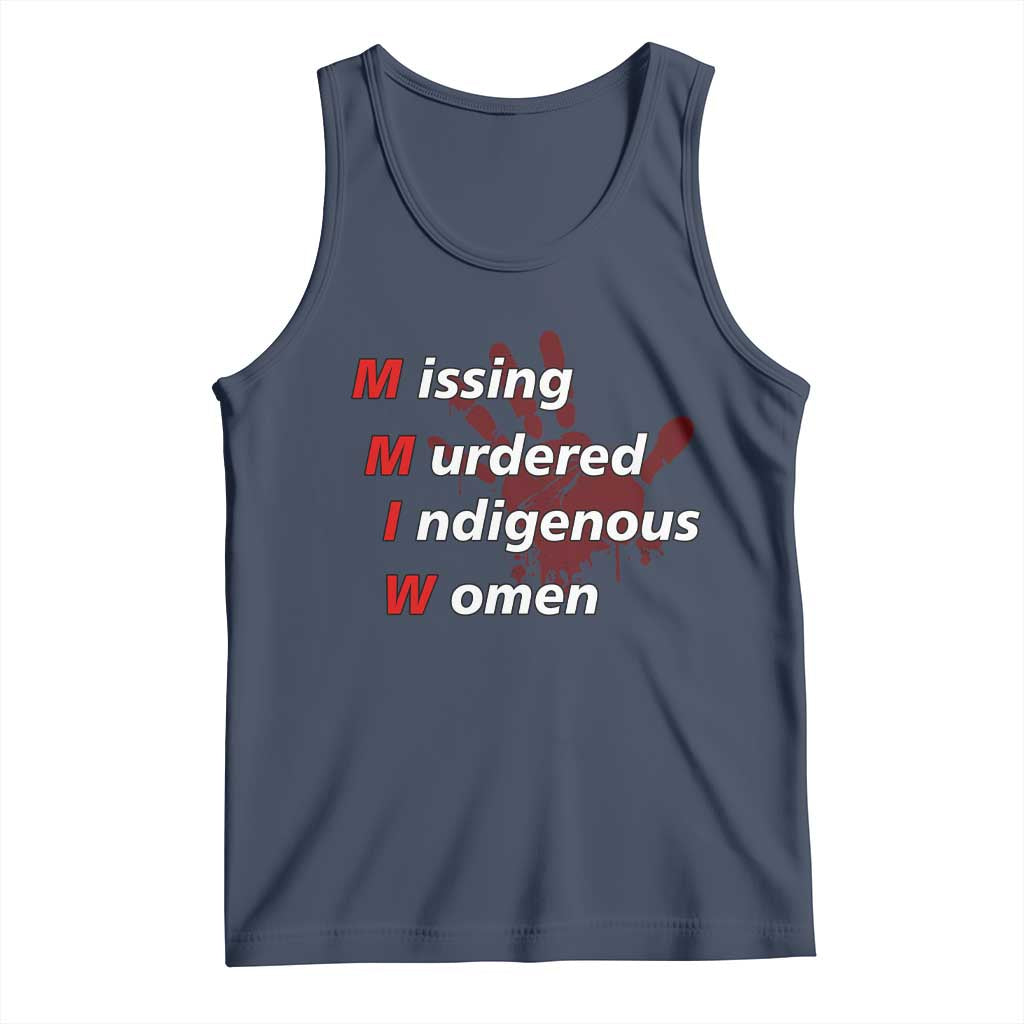 MMIW Tank Top Missing Murdered Indigenous Women Red Hand TS10 Navy Print Your Wear