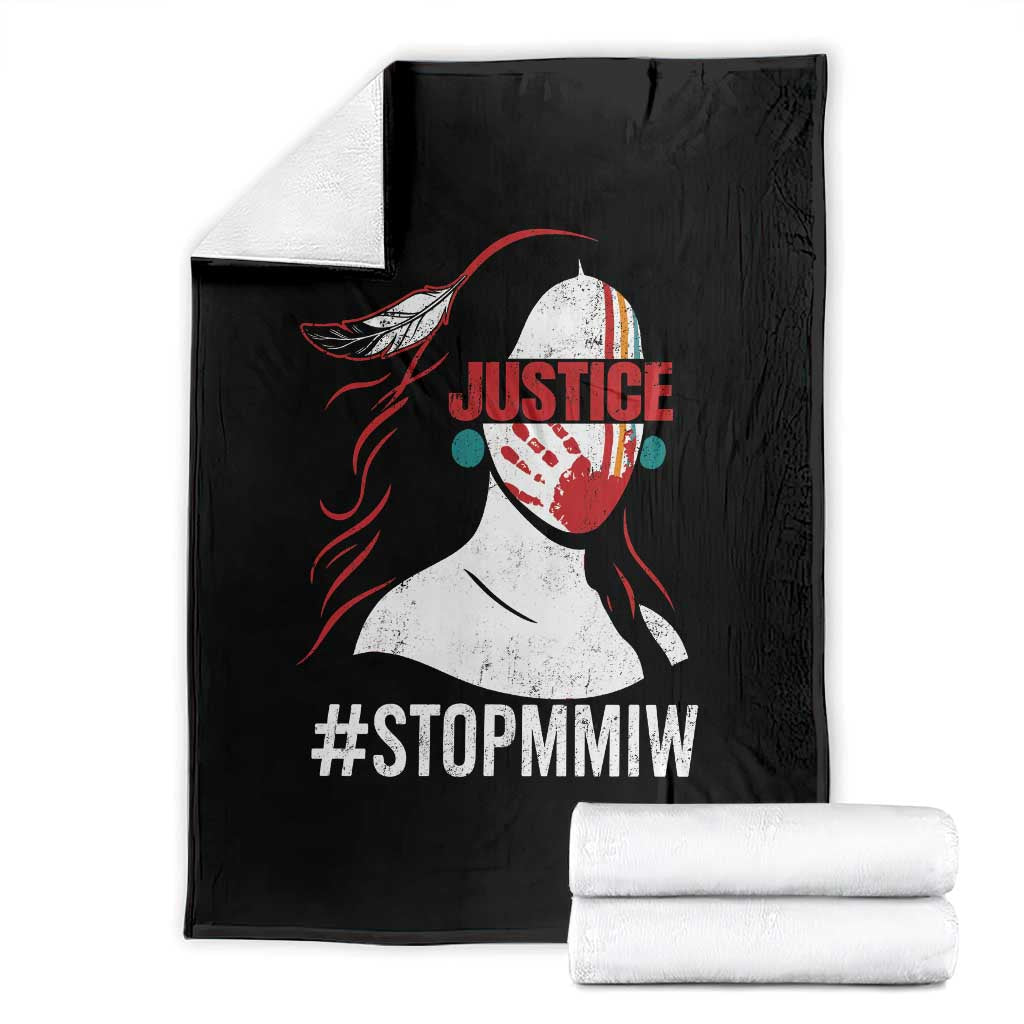 MMIW Awareness Throw Blanket Justice For Indigenous Woman Stop Stolen Sisters TS10 Black Print Your Wear