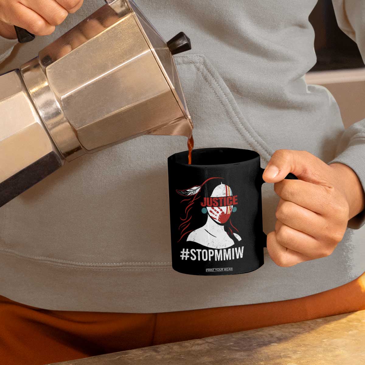 MMIW Awareness Coffee Mug Justice For Indigenous Woman Stop Stolen Sisters TS10 Print Your Wear