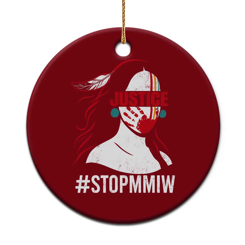 MMIW Awareness Ceramic Ornament Justice For Indigenous Woman Stop Stolen Sisters TS10 1pc Red Print Your Wear
