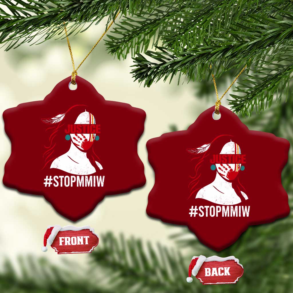 MMIW Awareness Ceramic Ornament Justice For Indigenous Woman Stop Stolen Sisters TS10 Print Your Wear
