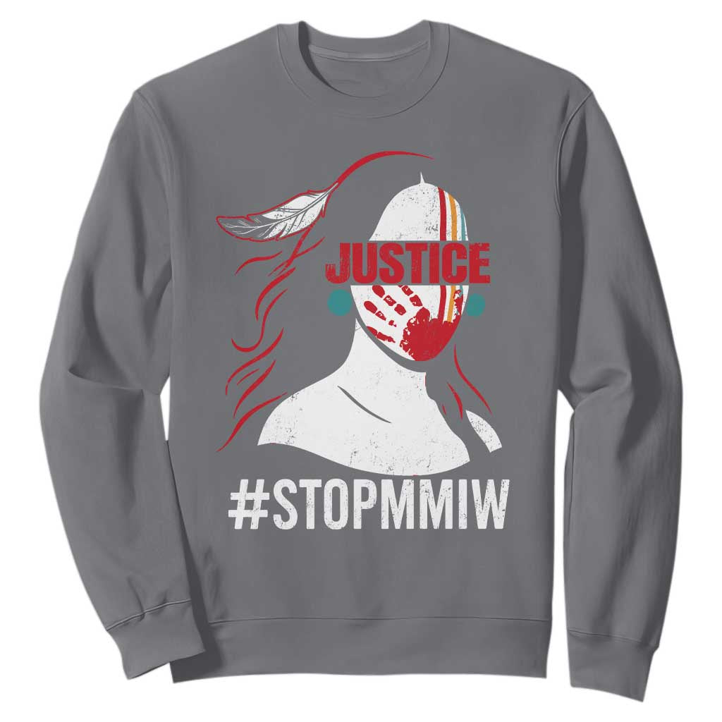 MMIW Awareness Sweatshirt Justice For Indigenous Woman Stop Stolen Sisters TS10 Charcoal Print Your Wear