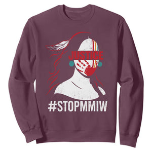 MMIW Awareness Sweatshirt Justice For Indigenous Woman Stop Stolen Sisters TS10 Maroon Print Your Wear