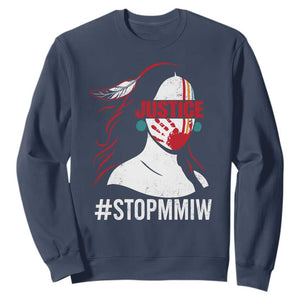 MMIW Awareness Sweatshirt Justice For Indigenous Woman Stop Stolen Sisters TS10 Navy Print Your Wear