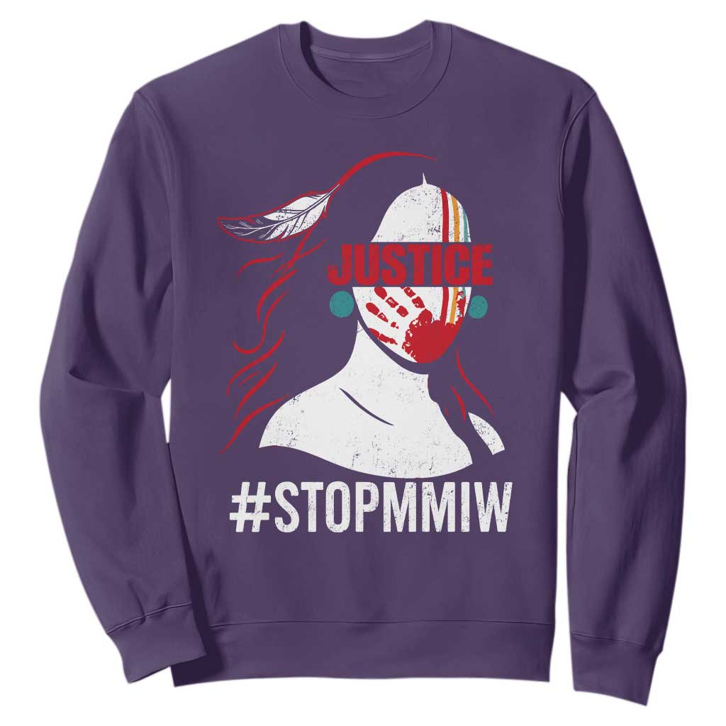 MMIW Awareness Sweatshirt Justice For Indigenous Woman Stop Stolen Sisters TS10 Purple Print Your Wear