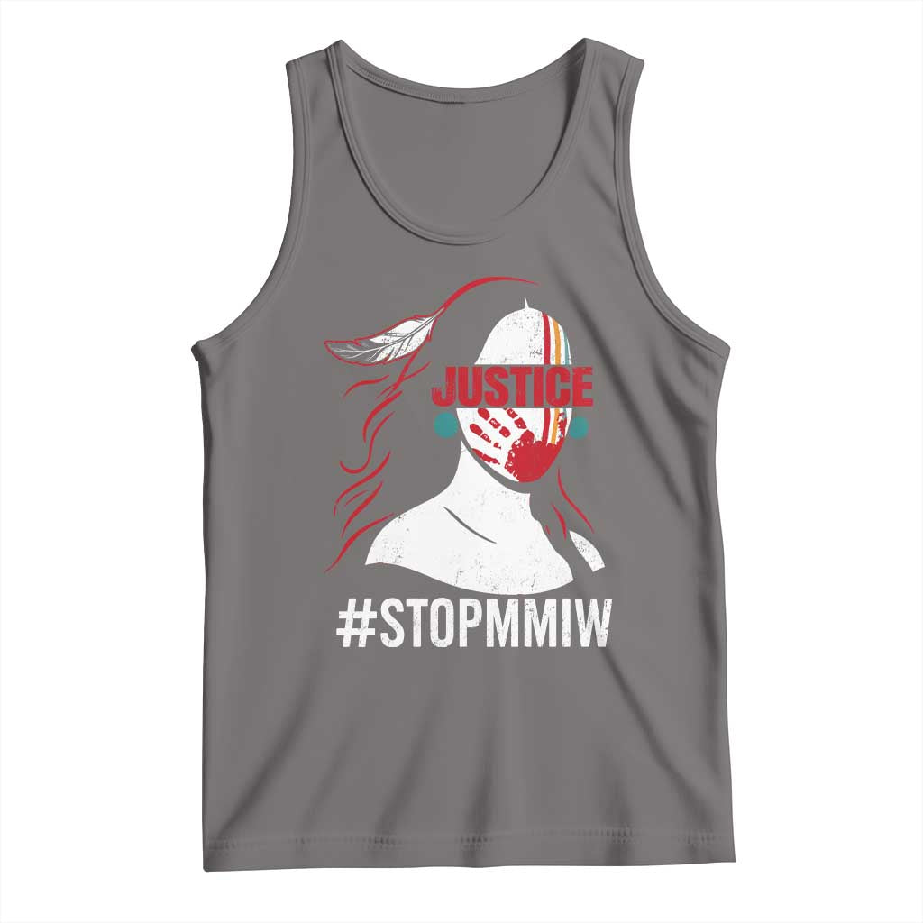 MMIW Awareness Tank Top Justice For Indigenous Woman Stop Stolen Sisters TS10 Deep Heather Print Your Wear