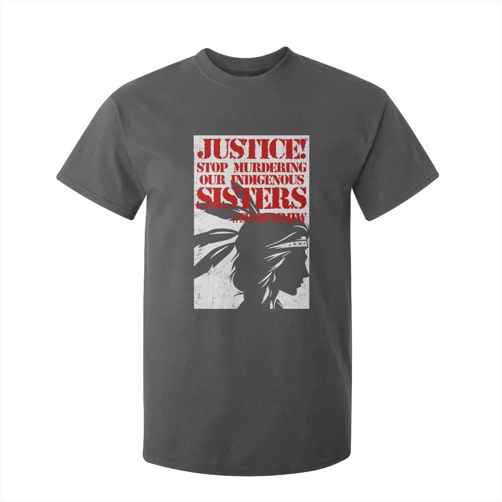 MMIW Awareness T Shirt For Kid Justice Stop Murdering Our Indigenous Sisters TS10 Dark Heather Print Your Wear