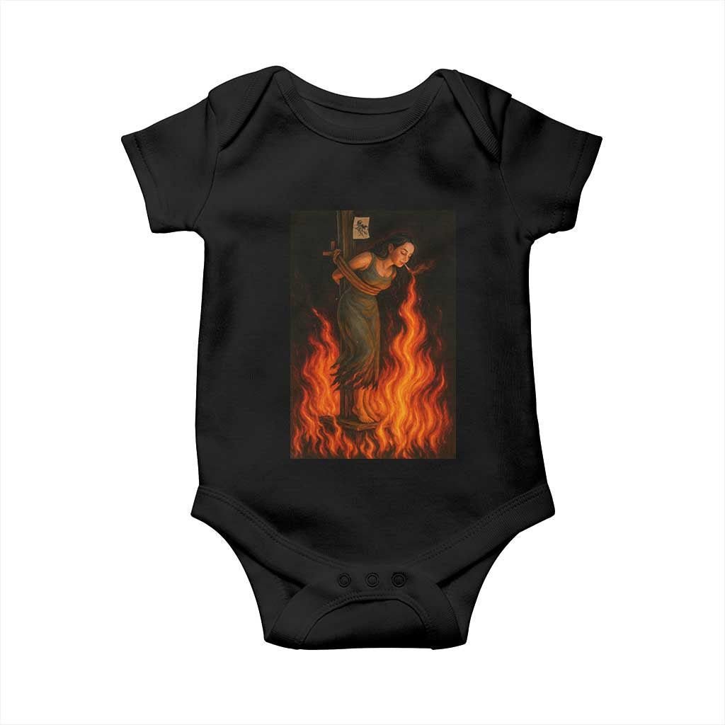 Funny Halloween Witch Baby Onesie Witch Lighting Cigarette With Flames Occult Unholy TS10 Black Print Your Wear