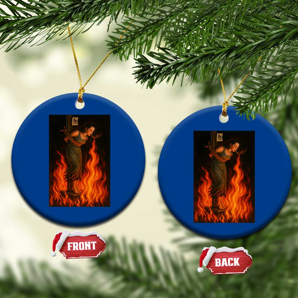 Funny Halloween Witch Ceramic Ornament Witch Lighting Cigarette With Flames Occult Unholy TS10 1pc Blue Print Your Wear
