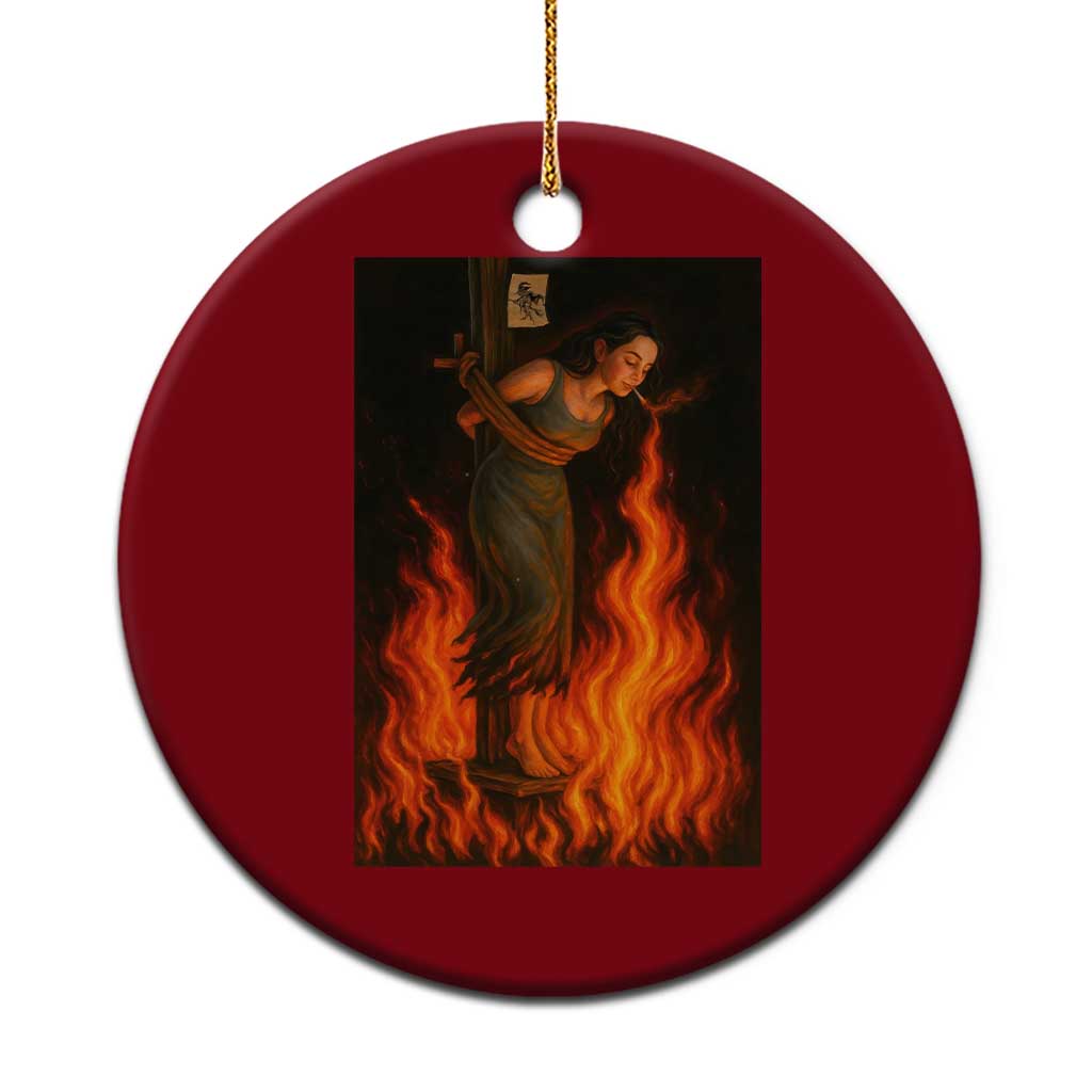 Funny Halloween Witch Ceramic Ornament Witch Lighting Cigarette With Flames Occult Unholy TS10 1pc Red Print Your Wear