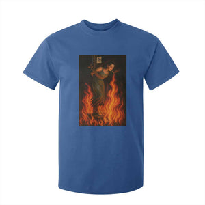 Funny Halloween Witch T Shirt For Kid Witch Lighting Cigarette With Flames Occult Unholy TS10 Royal Blue Print Your Wear