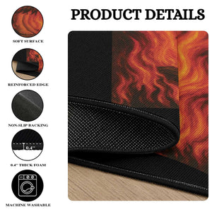 Funny Halloween Witch Round Rug Witch Lighting Cigarette With Flames Occult Unholy