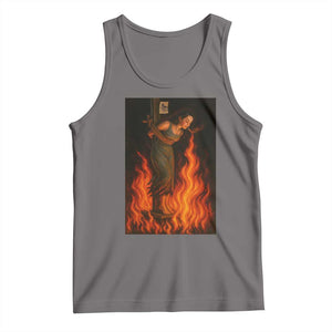Funny Halloween Witch Tank Top Witch Lighting Cigarette With Flames Occult Unholy TS10 Deep Heather Print Your Wear