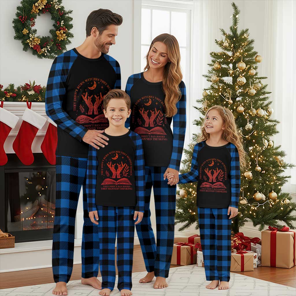 Feminist Witch Plaid Pajama Set They Didnt Burn Witches Women Halloween Feminism TS10 Blue Plaid Print Your Wear