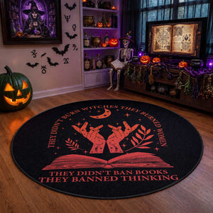 Feminist Witch Round Rug They Didnt Burn Witches Women Halloween Feminism