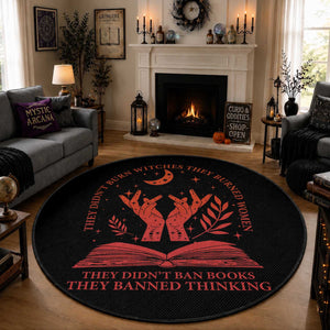 Feminist Witch Round Rug They Didnt Burn Witches Women Halloween Feminism