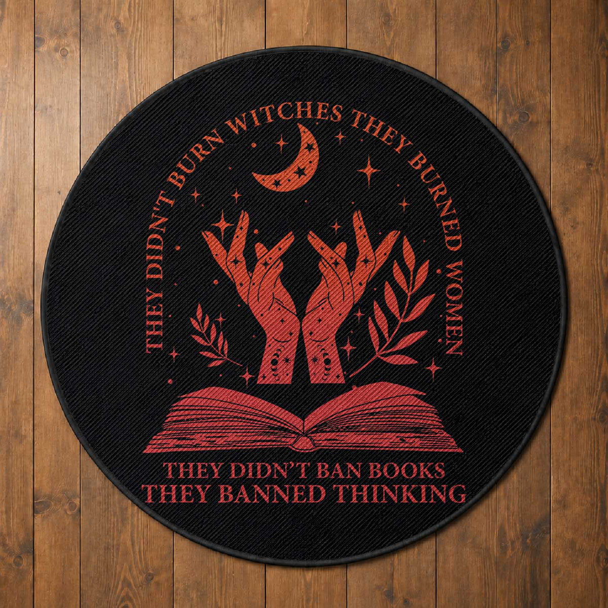 Feminist Witch Round Rug They Didnt Burn Witches Women Halloween Feminism