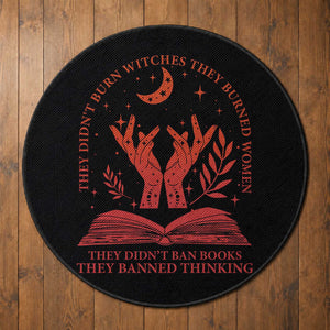 Feminist Witch Round Rug They Didnt Burn Witches Women Halloween Feminism