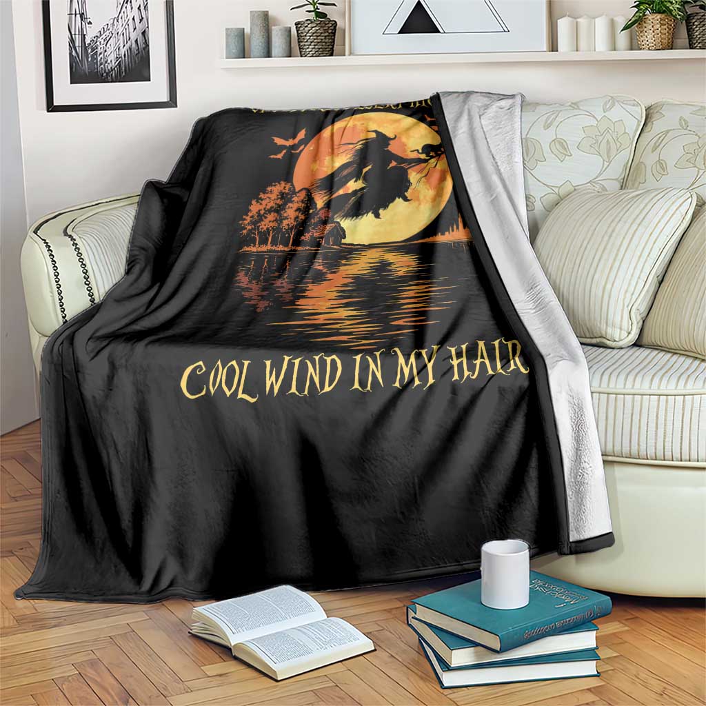 Funny Witch Throw Blanket On A Dark Desert Highway Cool Wind In My Hair TS10 Print Your Wear