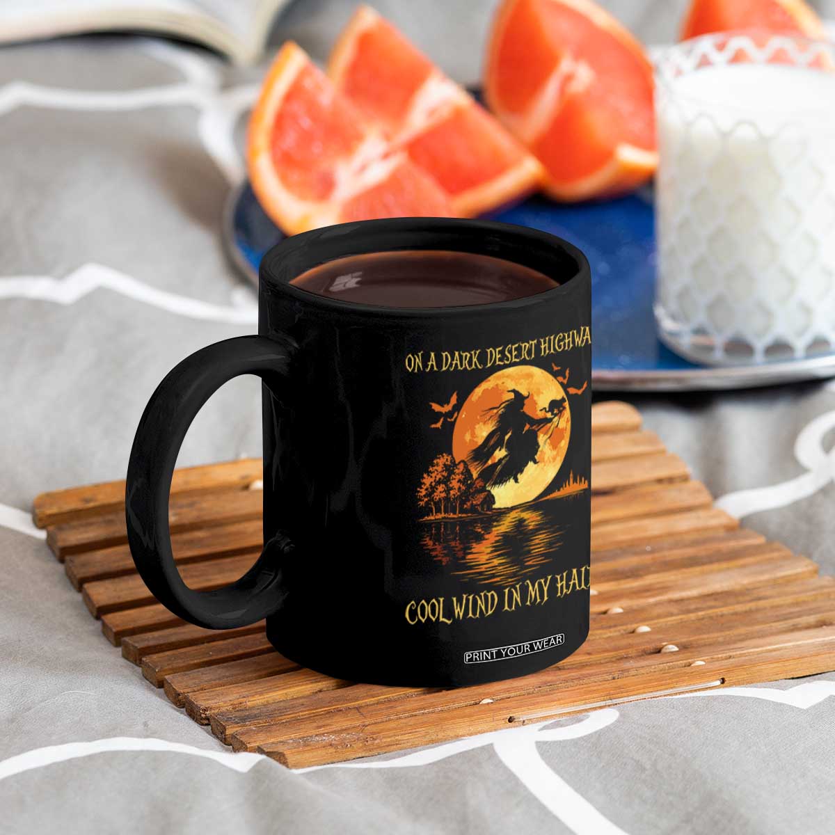 Funny Witch Coffee Mug On A Dark Desert Highway Cool Wind In My Hair TS10 Print Your Wear