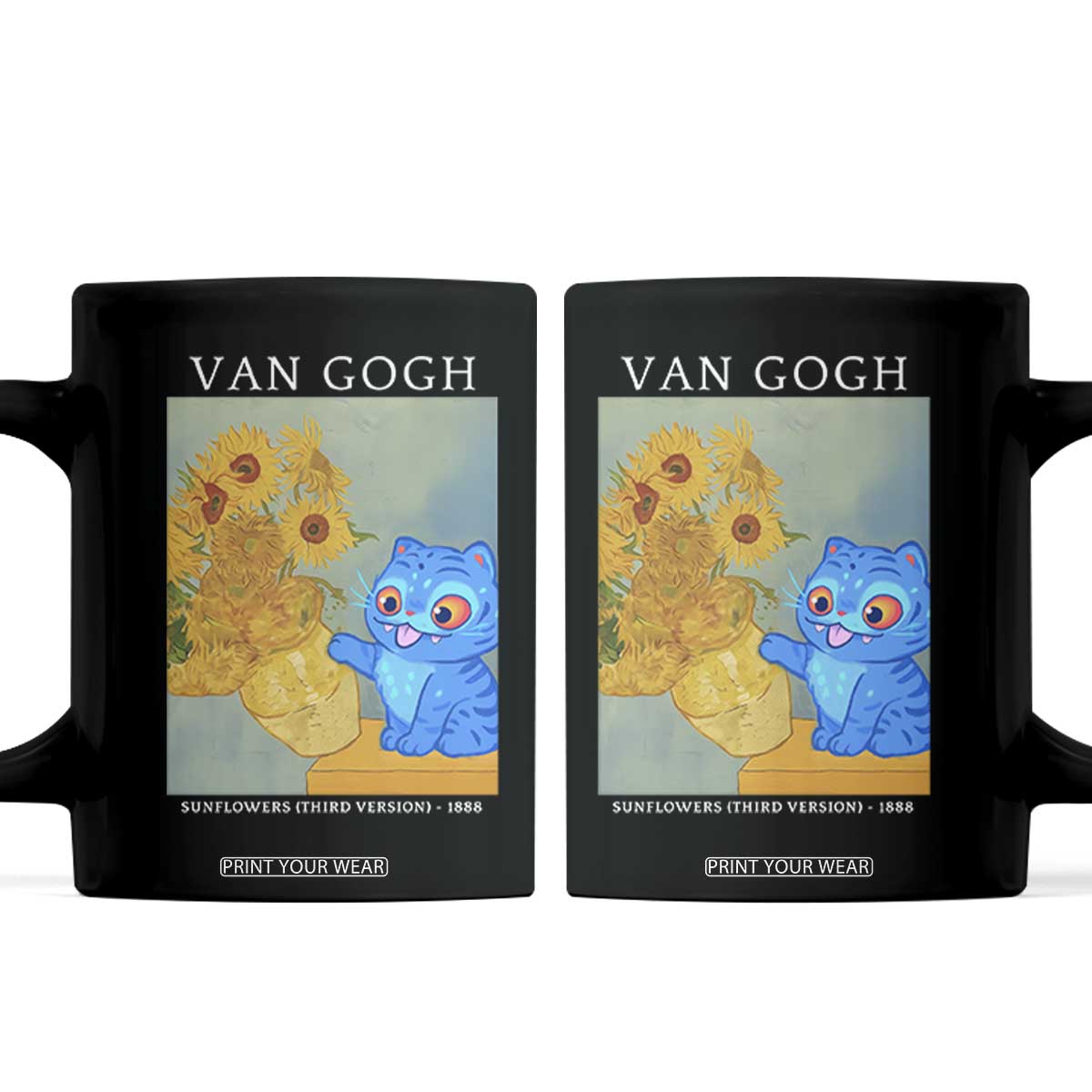 Van Gogh Kpop Fan Coffee Mug Blue Tiger Vintage Art Sunflower Cat TS10 Black Print Your Wear