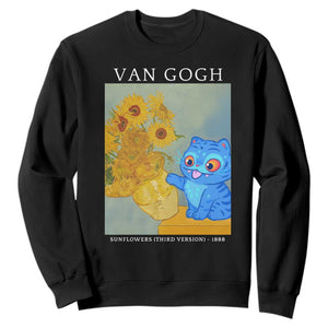 Van Gogh Kpop Fan Sweatshirt Blue Tiger Vintage Art Sunflower Cat TS10 Black Print Your Wear