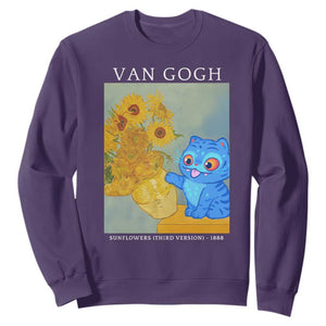 Van Gogh Kpop Fan Sweatshirt Blue Tiger Vintage Art Sunflower Cat TS10 Purple Print Your Wear